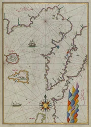 Carte des îles de Semendrek et Imroz dans la mer Égée